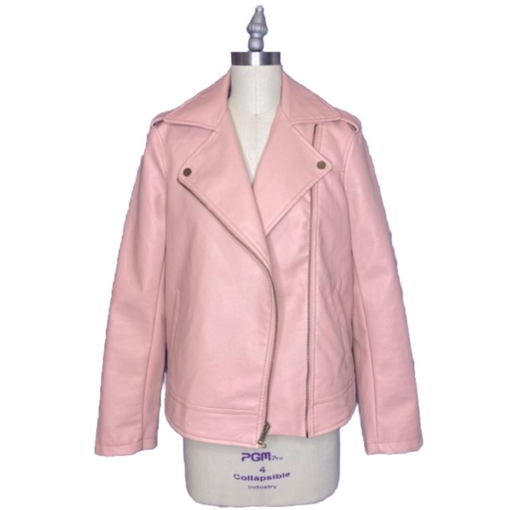 Pink Vegan Leather Jacket (New /no tags)
